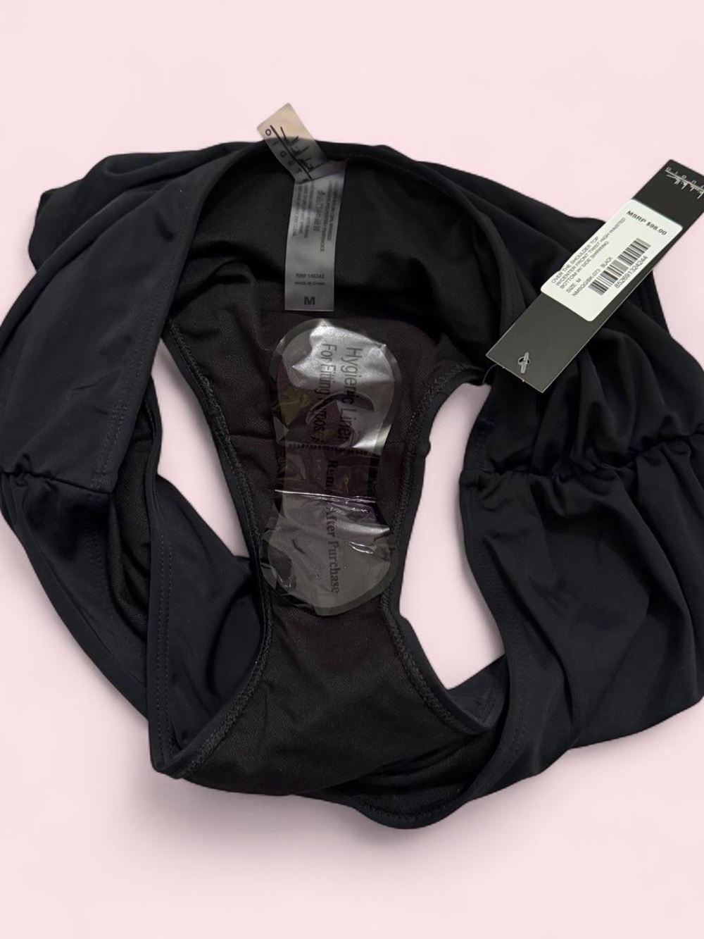NWT Nicole Miller Black Bikini Top & High-Waist Bottom Set - Picture 5 of 5